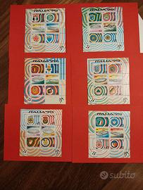 6 Fogli francobolli ITALIA 90
