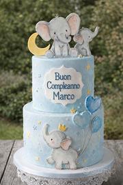 Torta scenografica elefantini 