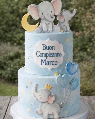 Torta scenografica elefantini 