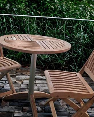 SET TAVOLO E SEDIE DA GIARDINO IN LEGNO TEAK