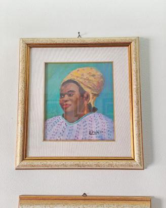 Quadro Dipinto ad Olio Ritratto Femminile