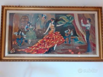 Quadro Mezzo Punto Vintage "Ballerina di Flamenco"