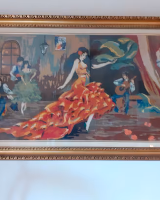 Quadro Mezzo Punto Vintage "Ballerina di Flamenco"