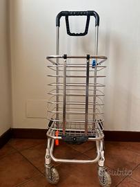 Carrellino pieghevole porta spesa con ruote