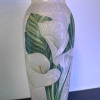 Vaso di vetro decorato Decoupage fatto a mano