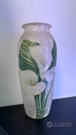 Vaso di vetro decorato Decoupage fatto a mano