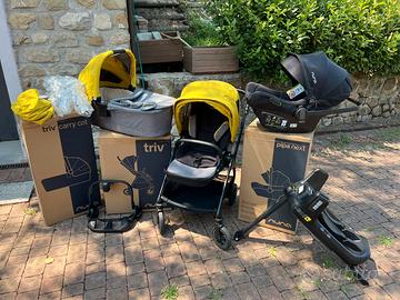 Passeggio Trio Nuna Triv  + Accessori e Auto