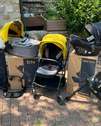 Passeggio Trio Nuna Triv  + Accessori e Auto