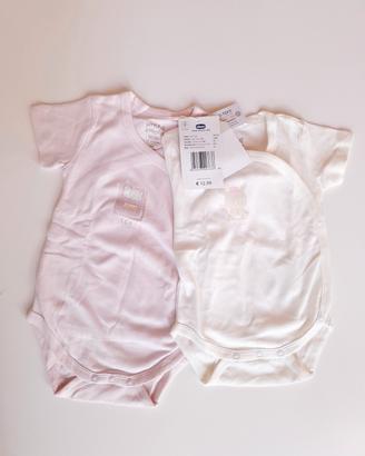 Set 2 Body Chicco Neonata 12 Mesi (74 cm) - NUOVO