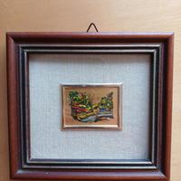 quadretto paesaggistico foglia d'oro