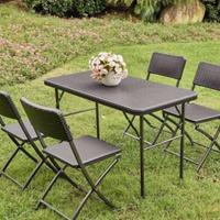 Set Giardino Pieghevole - Tavolo + 4 Sedie