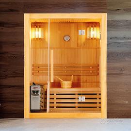 Cabina Sauna Finlandese 3 Posti NUOVA 150x120 cm