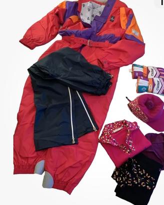 Tuta sci uomo Dubin con maglie, guanti e cappello