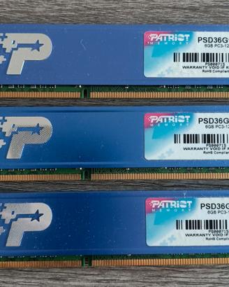 RAM Patriot DDR3 6GB 1600MHz 3x2GB PC3-12800