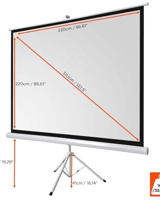 Telo per video proiezione 122''