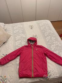Giacca K-Way rosa con pile interno