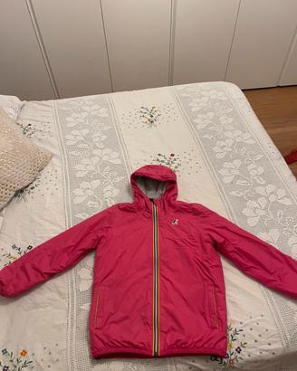 Giacca K-Way rosa con pile interno