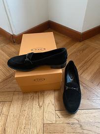 Mocassini di camoscio nero Tod’s