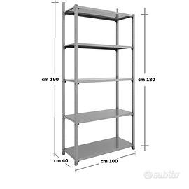 SCAFFALE METALLICO 100x180/190x40 a 5 RIPIANI