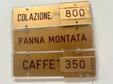 Insegne targhette bar vintage
