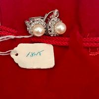 Orecchini brillanti e perle Oro