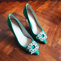 Scarpe con tacchi alti, tg 39, verdi, come nuove