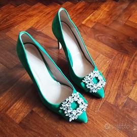 Scarpe con tacchi alti, tg 39, verdi, come nuove