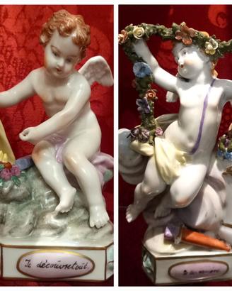 coppia antichi putti cherubini Dresden epoca 1800