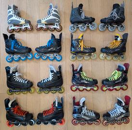 Pattini da hockey di diverse marche e misure
