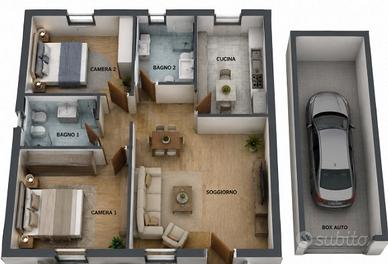 Ampio quadrilocale con box auto a Tradate