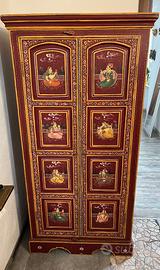 madia, armadietto 2 ante etnico indiano dipinti