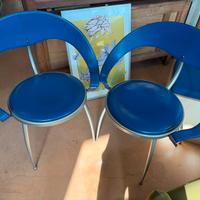 Poltroncine pelle blu Calligaris ‘90