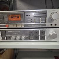 amplificatore più piastra cassette deck pioneer 