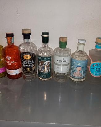 Bottiglie vuote di gin 