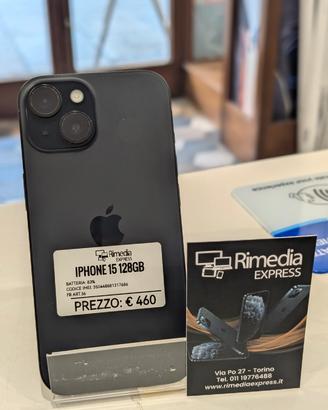 iPhone 15 128GB nero usato garanzia 