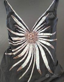 abito in seta nero di Gai Mattiolo couture