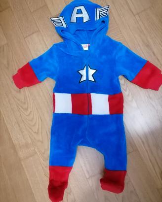 Tutina costume Capitan America neonato