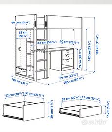 Cameretta con soppalco