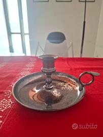 Antico candeliere placc. in argento Krupp Berndorf
