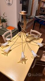Lampadario di design 9 luci a fiore in vetro