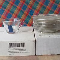 6 Tazze Lavazza per Cappuccino in vetro con piatti