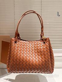 Borsa shopping intrecciata marrone Bottega Veneta