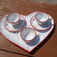 set caffè con vassoio ceramica