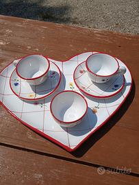 set caffè con vassoio ceramica