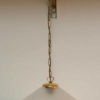 Lampadario sospensione vetro satinato e oro