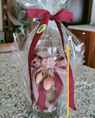 Vaso con candela confezionato 