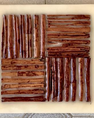 Quadro Lemani in cera con inserti di cannella