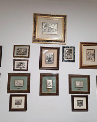 Quadri bassorilievi città di Bologna in argento