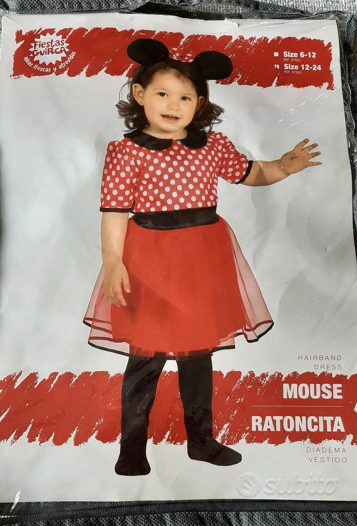 Costume Minnie 12-24 Mesi Vestito + Diadema bambina carnevale