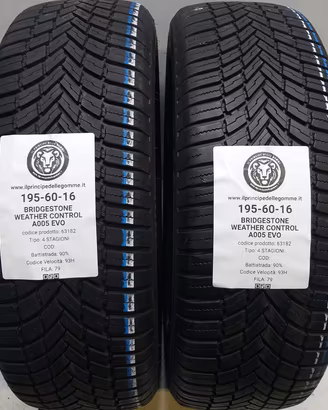 2 GOMME 195 60 16 BRIDGESTONE A63182